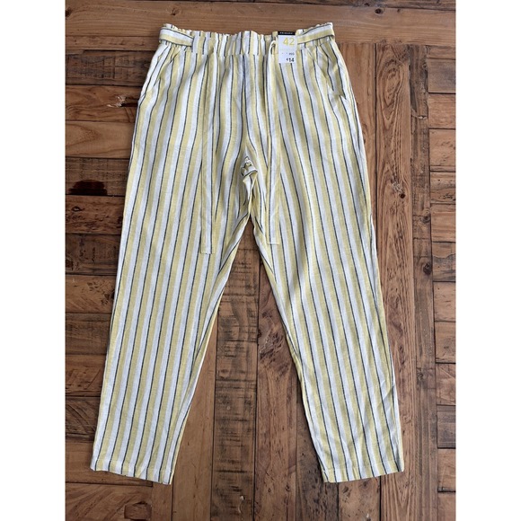 Primark Pants - NWT! Women's Linen Blend Paper Bag Waist Ankle Pants, Primark, Sz: 10 (b9)
